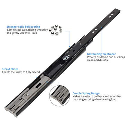 10 Inch Full Extension Soft Close Ball Bearing Drawer Slides 2 Pair