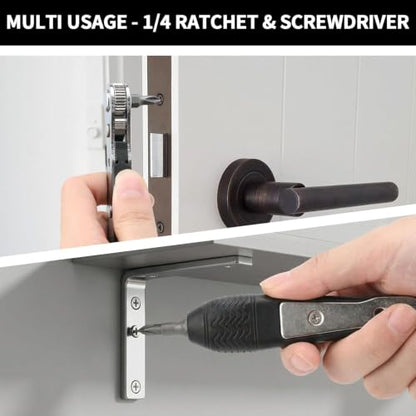 Mini Ratchet Screwdriver Set, 1/4 Inch Drive Right Angle Ratchet Wrench