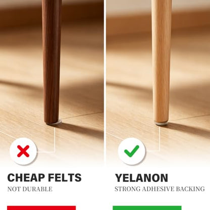 Felt Furniture Pads for Hardwood Floors -Yelanon Felt Pads for Chair Legs - size: 216 pcs Beige & Black