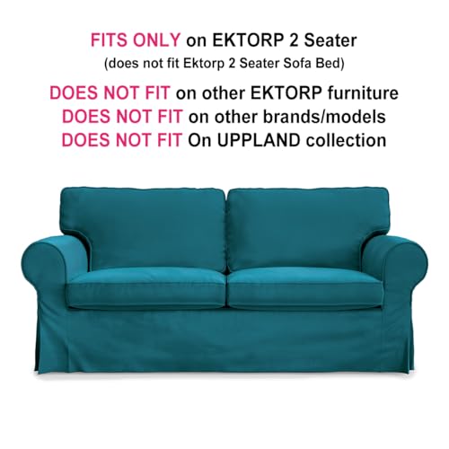 MASTERS OF COVERS Ektorp Loveseat (2 Seat) Cover Replacment Slipcover-Teal - color: Loveseat Cover-teal Blue
