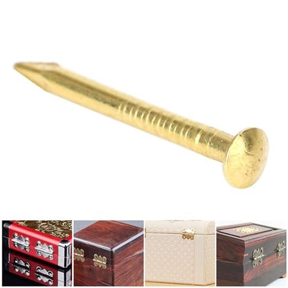 HEEPDD 100Pcs Brass Escutcheon Tacks Pins, Round Head Brad Nail 18mm Length - color: 18mm Length