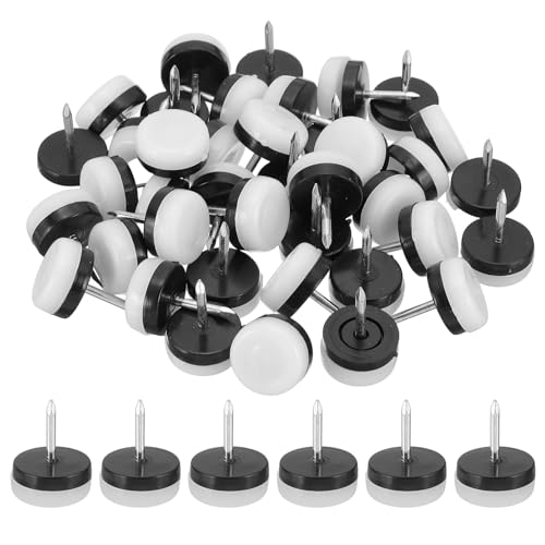 PATIKIL 0.8" Dia Chair Slides, 40 Pcs Nail on Furniture Glides Chair Leg Floor Protectors for Wooden Furniture, Table Feet, Carpet and Hardwood, White - color: White, size: 0.8"