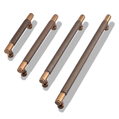10 Pack Antique Brass Knurled Cabinet Pulls 3.75 Inch(96mm) Kitchen Cabinet Handles Cabinet Hardware Drawer Pulls - color: Antique Brass, size: 3.75" Hole Center