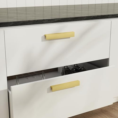 Peaha 10 Pack 7-9/16" Gold Cabinet Handles Finger Edge Pulls for Cabinets - color: Gold, size: 7-9/16" Hole Center