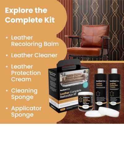 Furniture Clinic Leather Recoloring Balm, Dark Grey Leather Dye - color: Dark Grey, size: Balm