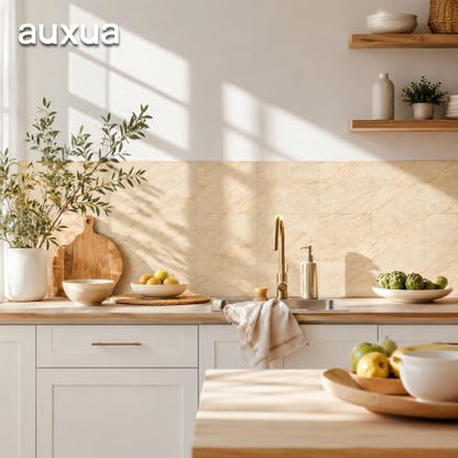 Marble Grain 12x12 Peel and Stick Floor Tile, Warm Sandstone, 10 PCS - color: Warm Sandstone