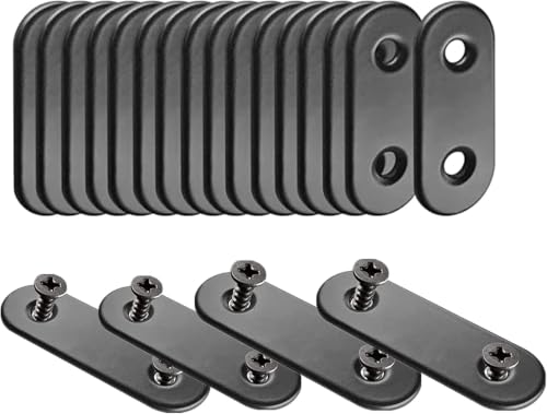 Flat Straight Brace,20Pcs Metal Brackets with 40Pcs Screws - size: 20Pcs-Straight 16mm*56mm/0.63” *2.2”