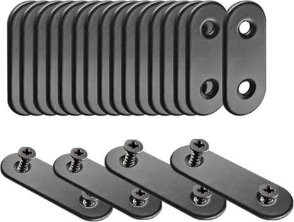 Flat Straight Brace,20Pcs Metal Brackets with 40Pcs Screws - size: 20Pcs-Straight 16mm*56mm/0.63” *2.2”
