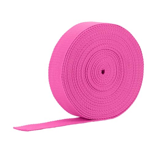 1 Inch Cotton Webbing, 12 Yards Webbing Straps for Bags Handles, Rose Red - color: Rose Red, size: 1 Inch