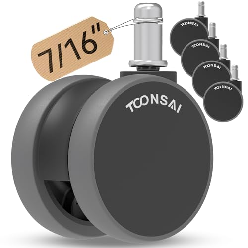 2.5 Inch Office Desk Chair Wheels Replacement, Computer Gaming Chair Wheels - color: black&grey- 2.5 inch