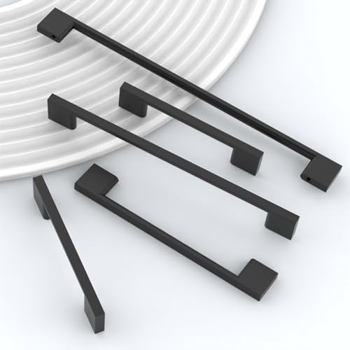 9BUILD 10 Pack Matte Black Cabinet Pulls 3 Inch Black Kitchen Cabinet Handles, Cabinet Hardware for Cupboard Drawer Pulls - color: Matte Black, size: 3"/76MM Hole Center, style: 10 Pack