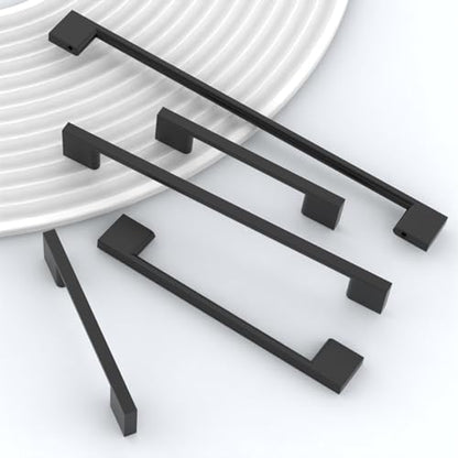 9BUILD 10 Pack Matte Black Cabinet Pulls 3 Inch Black Kitchen Cabinet Handles, Cabinet Hardware for Cupboard Drawer Pulls - color: Matte Black, size: 3"/76MM Hole Center, style: 10 Pack