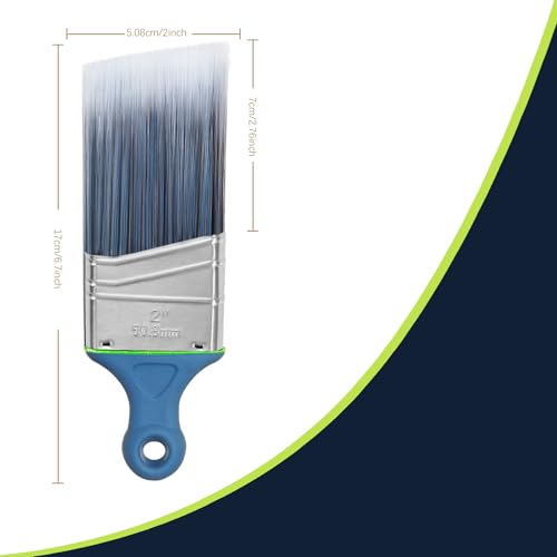 Wesquer Paint Brushes Short Handle Paint Brush for Painting Walls Stain Wood Small Areas Cutting and Trim Works Home Improvement Paint Supplies 3 Pack - color: Blue