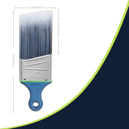 Wesquer Paint Brushes Short Handle Paint Brush for Painting Walls Stain Wood Small Areas Cutting and Trim Works Home Improvement Paint Supplies 3 Pack - color: Blue