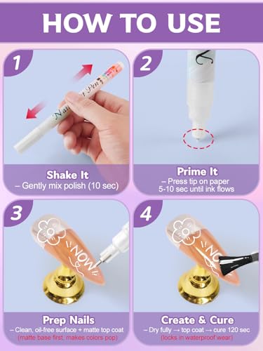 1 PCS White Nail Art Polish Pens Kalolary 0.5mm Nail Art Markers - color: 0.5mm White