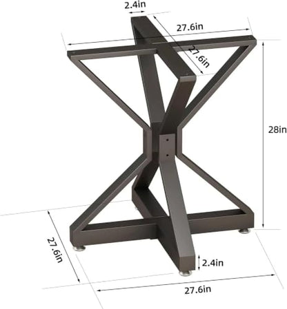 Metal Table Base with Suction Cups for DIY Dining Tables - color: Black