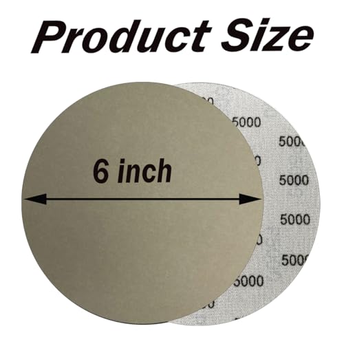 5000 Grit Wet Dry Sandpaper 25 PCS 6 Inch Hook and Loop Sanding Discs - style: Grit 5000