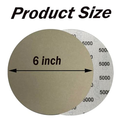 5000 Grit Wet Dry Sandpaper 25 PCS 6 Inch Hook and Loop Sanding Discs - style: Grit 5000