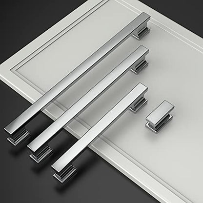 Asidrama 6 Pack 5 inch Polished Chrome Kitchen Cabinet Handles - color: Polished Chrome, size: 5" Hole Center, style: 6 Pack