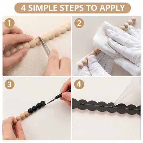 18-Pack 15.75 Inch Unfinished Beaded Wood Trim Molding (Wide 20mm) - size: 20mm