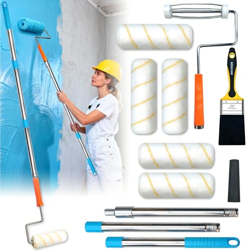 King Origin Paint Roller Kit with Extension Pole (4 ft), 10 PCS - color: 7" Rollers, 10-Pack