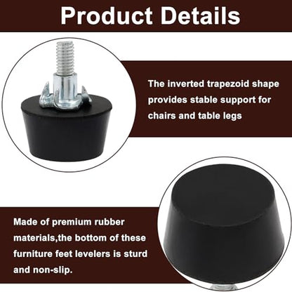 Litoexpe 12Pcs M6 Adjustable Furniture Leveling Feet - size: 1 Inch