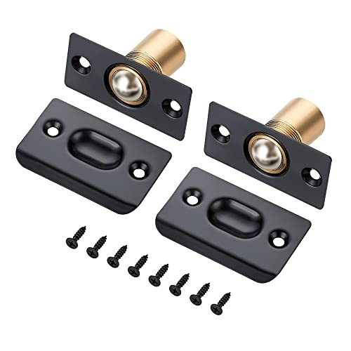 Ravinte Matte Black Door Ball Catch, Closet Door Latch Adjustable, 2 Pack - color: Black