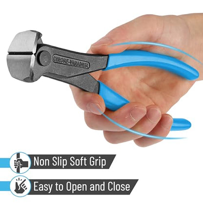 Bates- Nail Puller, 7 Inch, Light Blue, Nail Remover Tool, Cutting Pliers, Carpenter Tools, Staple Puller, End Cutting Pliers - color: Light Blue, size: 7", 1 Pack