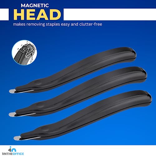 1InTheOffice Staple Remover Tool, Staple Puller, Staple Remover Stick, Magnetic, Black, 6 Pack