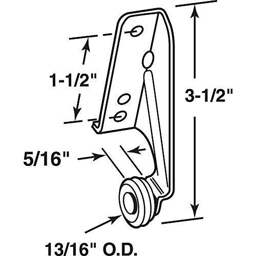 Prime-Line R 7141 13/16 In., Left Hand Drawer Track Roller (2 Pack)