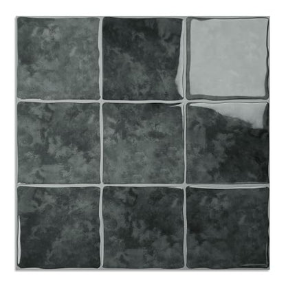 10 Sheet Peel and Stick Backsplash Tile, 12"x12", Dark Grey - color: Dark Gray