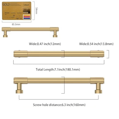 Amerdeco 10 Pack Champagne Bronze Cabinet Pulls 6.3 Inch(160mm) Hole Center Drawer Pulls Cabinet Hardware Kitchen Cabinet Handles for Bathroom ZH0075 - color: Champagne Bronze, size: 6.3"/160MM Hole Center