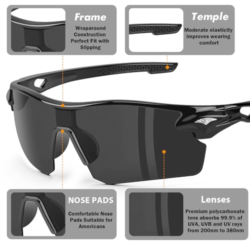 6 Pack Safety Glasses, ANSI Z87.1+UV Protective Eyewear, Impact Resistant Anti-Scratch Safety Goggles for Men Women - color: Gray