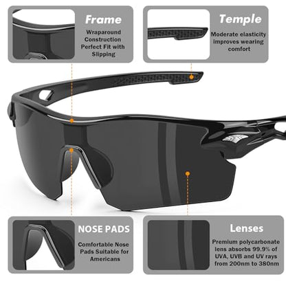 6 Pack Safety Glasses, ANSI Z87.1+UV Protective Eyewear, Impact Resistant Anti-Scratch Safety Goggles for Men Women - color: Gray