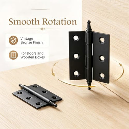 2 Inch Folding Butt Hinges, Matte Black, 2Pcs - color: Matte Black, size: 2 Inches