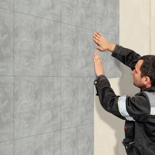 20 Sheets Peel and Stick Backsplash, 11.8"x11.8" Stick on Backsplash Tile Stickers Self Adhesive Backsplash Tile for Kitchen Bathroom Laundry Room - color: Gray Marble, size: 20 PACK
