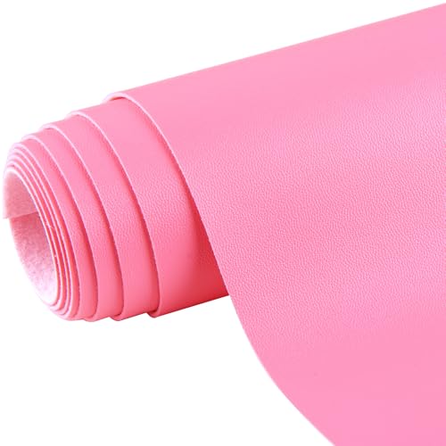 Ramya 16x54 Inch Smooth Faux Leather Sheet,Used for Different DIY Process Projects, Leather Earrings,Upholstery, Leather Roll in Multiple Colors (Pink) - color: Pink