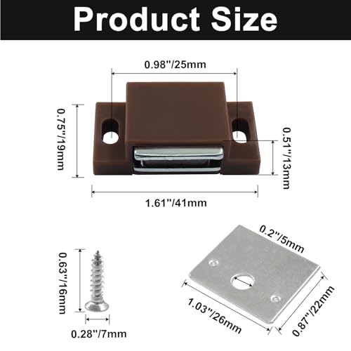 Litoexpe 6 PCS Brown Magnetic Door Catch - color: Brown