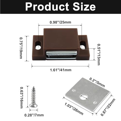 Litoexpe 6 PCS Brown Magnetic Door Catch - color: Brown