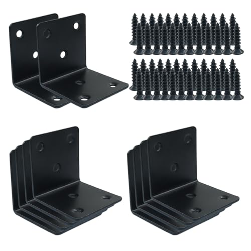 10Pcs 2" Black L Shaped Corner Bracket 50*50mm - style: 10Pcs 2" x 2"