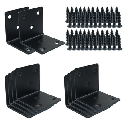 10Pcs 2" Black L Shaped Corner Bracket 50*50mm - style: 10Pcs 2" x 2"