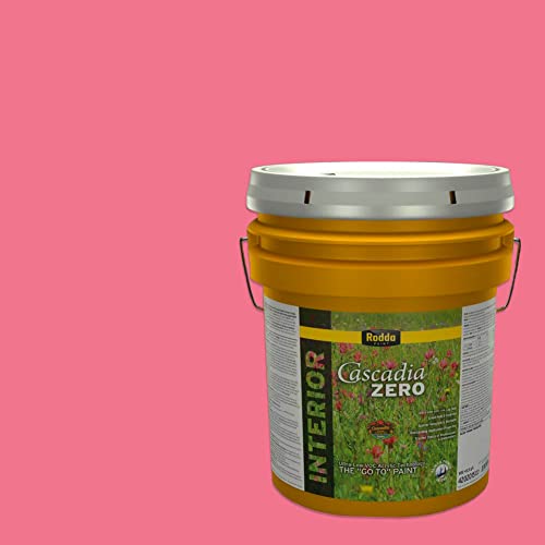 Rodda Paint CASCADIA ZERO Interior Semi-Gloss Paint & Primer in One, 5-Gallon, Pink Explosion - color: Pink Explosion, size: 640 Fl Oz (Pack of 1)