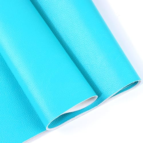 Ramya Faux Leather Sheets Roll 12" X 53"(30cm X 135cm) Upholstery Faux Leather Suitable for Handmade DIY, Earrings, Hair Clips, Sewing Crafts Projects (Lake Blue) - color: Lake Blue