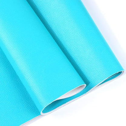 Ramya Faux Leather Sheets Roll 12" X 53"(30cm X 135cm) Upholstery Faux Leather Suitable for Handmade DIY, Earrings, Hair Clips, Sewing Crafts Projects (Lake Blue) - color: Lake Blue