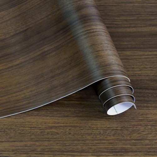 Dark Brown Wood Wallpaper for Furniture Wood Grain Contact Paper - color: Dark Brown, size: 15.7"W x 354"L