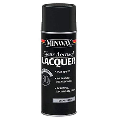 Minwax Clear Lacquer Spray, 12.25 oz., Satin Finish - size: 12.25 fl oz, style: Satin