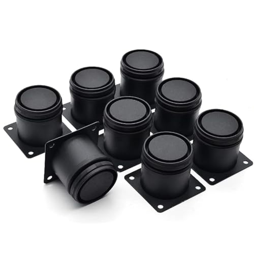 Stainless Steel Adjustable Furniture Legs 2 Inch - Black - 8pcs - color: Black, size: 2"