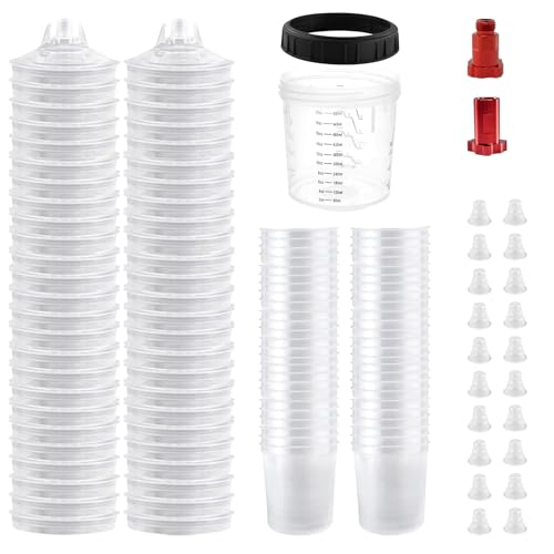 Disposable Paint Spray Gun Cup Liners & Lid, 50 Pack 20Ounce, 190Mic - size: 50pcs 600ml 20oz Cups