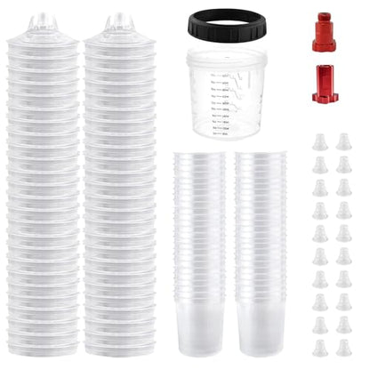 Disposable Paint Spray Gun Cup Liners & Lid, 50 Pack 20Ounce, 190Mic - size: 50pcs 600ml 20oz Cups