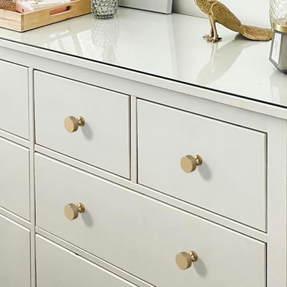 Champagne Bronze Knurled Cabinet Knobs Round Drawer Pulls 10 Pack - color: Champagne Bronze, size: Flat Round Knobs